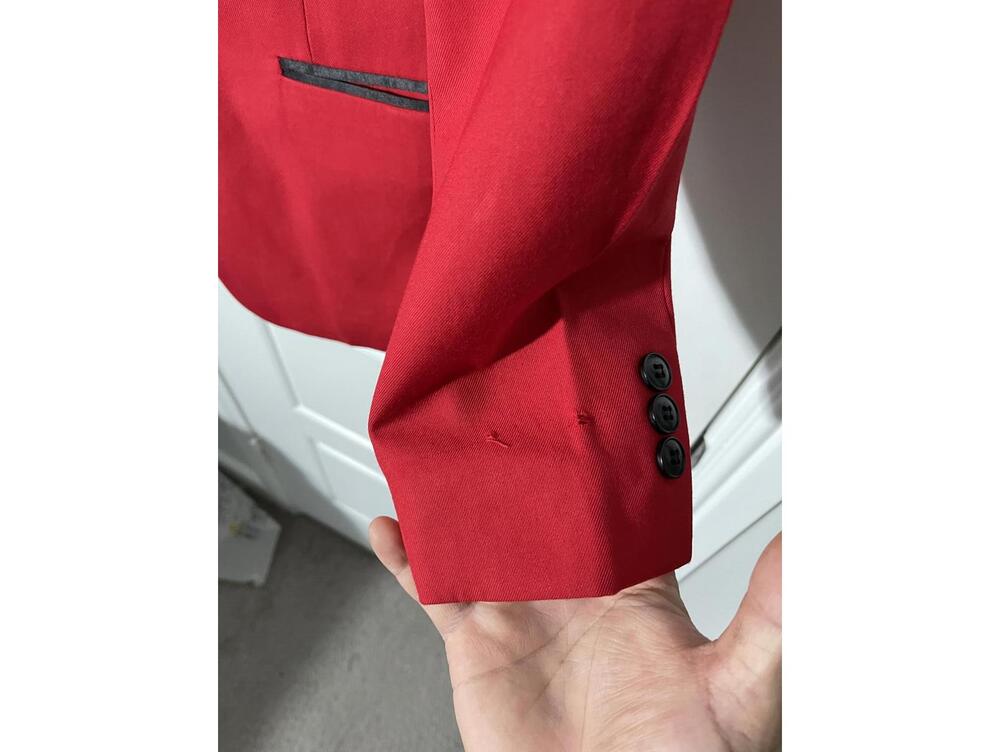 Boys Suits for Kids Size 10 Red Shawl Lapel 2 Pieces K97 - Picture 4 of 4